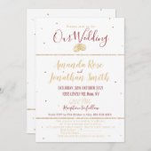 Einladung zum Hochzeitsring: Gold Glitzer und Bord (Vorne/Hinten)