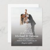 Einladung zum Hochzeitsschreiben eines modernen Fo (Vorne/Hinten)