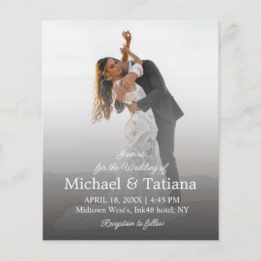 Einladung zum Hochzeitsschreiben eines modernen Fo (Vorderseite)