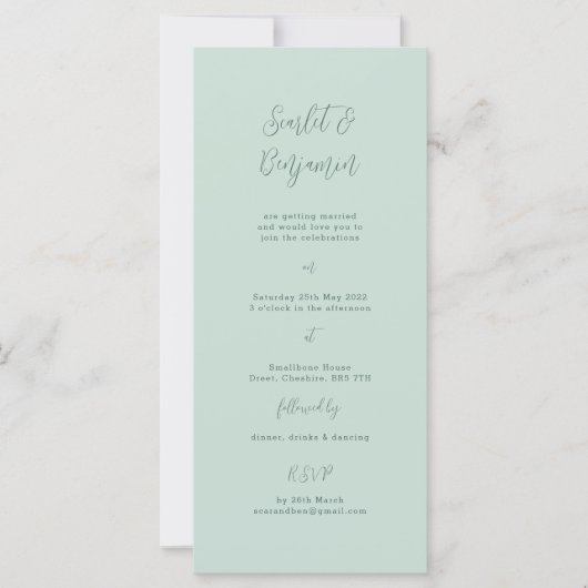 Einladung zum Hochzeitsschreiben, minimales Design (Vorderseite)