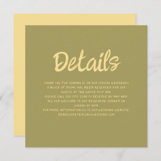 Einladung zum Hochzeitsschreiben von Pastel Retro (Vorne/Hinten)