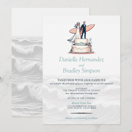 Einladung zum Hochzeitssurfen (Vorne/Hinten)