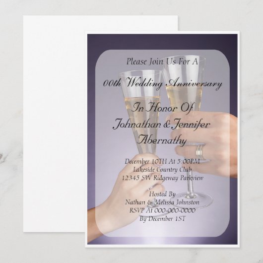 Einladung zum Hochzeitstag (Vorne/Hinten)