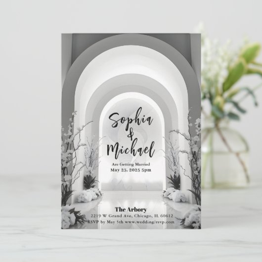 Einladung zum Hochzeitstag (Stehend Vorderseite)