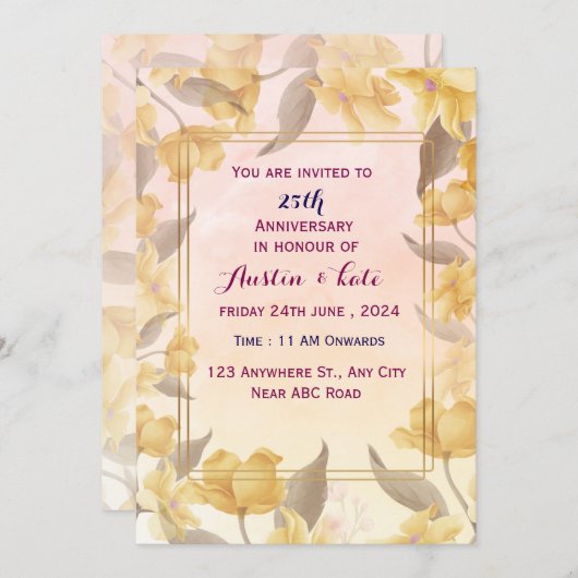 Einladung zum Hochzeitstag (Vorne/Hinten)