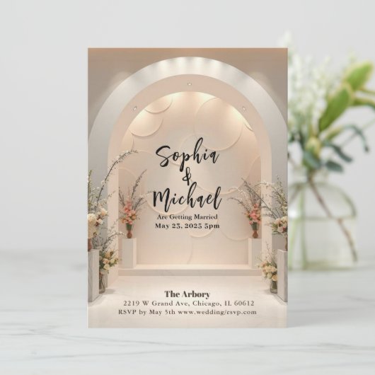 Einladung zum Hochzeitstag (Stehend Vorderseite)