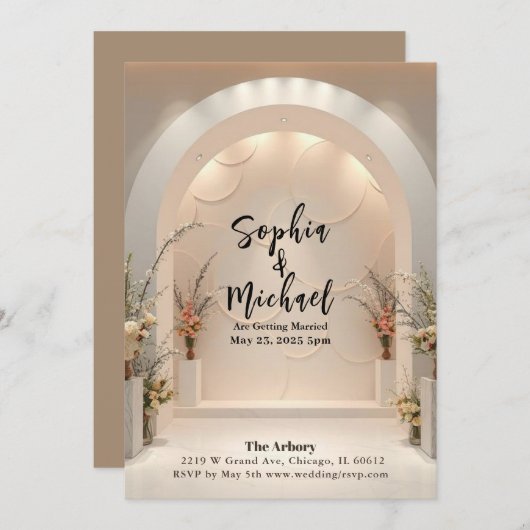 Einladung zum Hochzeitstag (Vorne/Hinten)