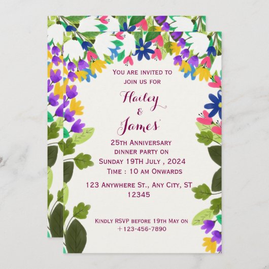 Einladung zum Hochzeitstag (Vorne/Hinten)