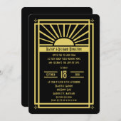 Einladung zum Hochzeitstag — Art Deco (Vorne/Hinten)