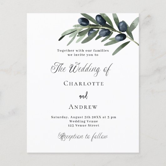 Einladung zum Hochzeitstag im Grünen Flyer (Vorne)