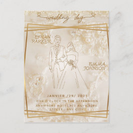 Einladung zum Hochzeitstag Postkarte