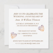 Einladung zum Hochzeitstag, Rote Herzen (Rückseite)