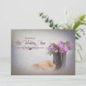 Einladung zum Hochzeitstag, Stiefel/Blume (Stehend Vorderseite)