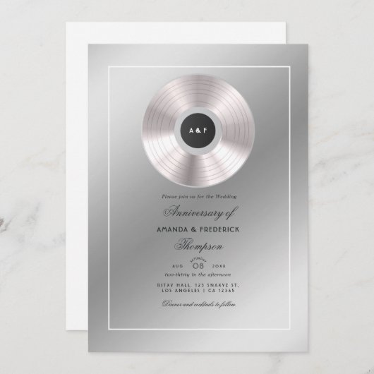 Einladung zum Hochzeitstag von Platinum (Vorne/Hinten)