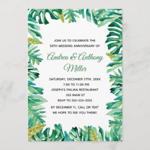 Einladung zum Hochzeitstag zum botanischen Tropen