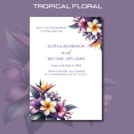 Einladung zum Hochzeitsthema Tropical Floral