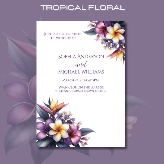 Einladung zum Hochzeitsthema Tropical Floral