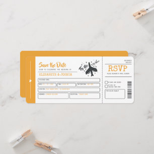 Einladung zum Hochzeitsticket für Flugzeug