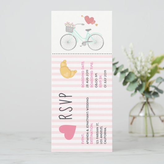 Einladung zum Hochzeitsticket-UAWG in Paris (Stehend Vorderseite)