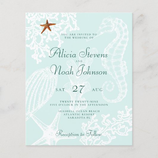 Einladung zum Hochzeitstrand (Vorderseite)