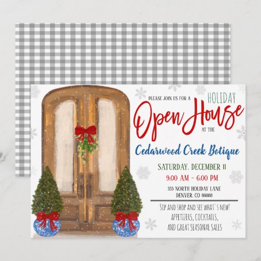 Einladung zum Holiday Open House (Vorne/Hinten)