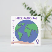 Einladung zum Internationalen Frauentag (Stehend Vorderseite)
