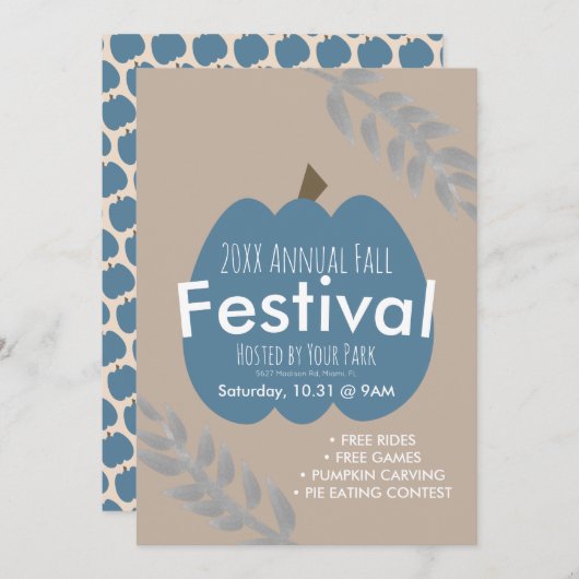 Einladung zum jährlichen Herbstfestival Pumpkin Br (Vorne/Hinten)