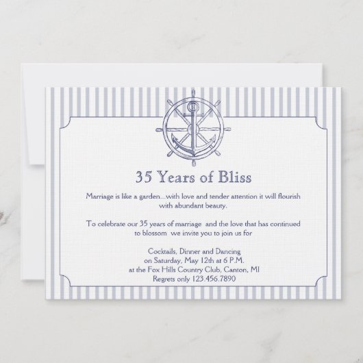 Einladung zum Jubiläum des Nautic Anchor Gray Stri (Vorderseite)