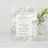 Einladung zum Jubiläum von Gold und Weiß-Marmor (Stehend Vorderseite)