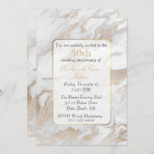 Einladung zum Jubiläum von Gold und Weiß-Marmor (Vorne/Hinten)