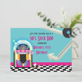 Einladung zum Jukebox Dance Party Sock Hop (Stehend Vorderseite)