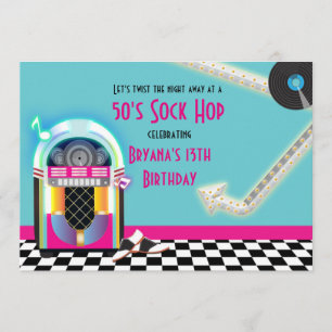 Einladung zum Jukebox Dance Party Sock Hop