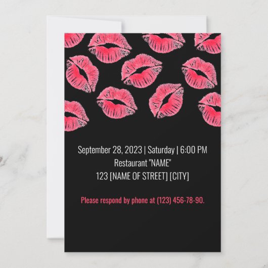 Einladung zum Junggeselinnen-Abschied "Farewell ki (Rückseite)