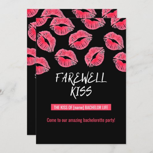 Einladung zum Junggeselinnen-Abschied "Farewell ki (Vorne/Hinten)