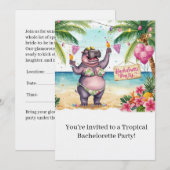 Einladung zum Junggesellinnenabschied Hippo Bikini (Vorne/Hinten)