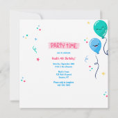 Einladung zum juvenilen Geburtstag Frame Foto (Rückseite)