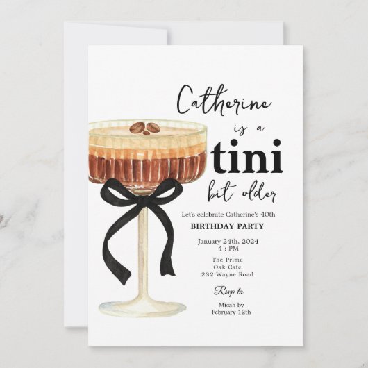 Einladung zum Kaffee-Cocktail-Geburtstag mit schwa (Vorderseite)