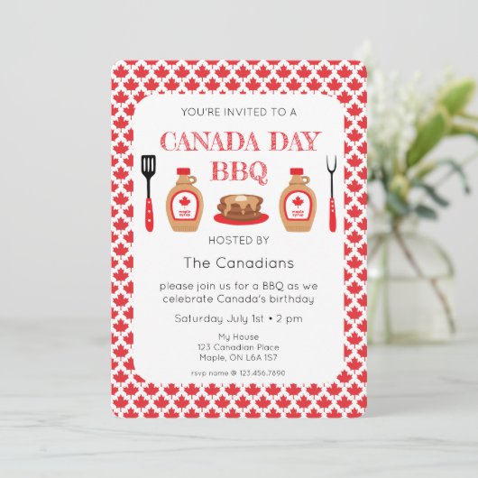 Einladung zum kanadischen Tag GRILLEN (Stehend Vorderseite)