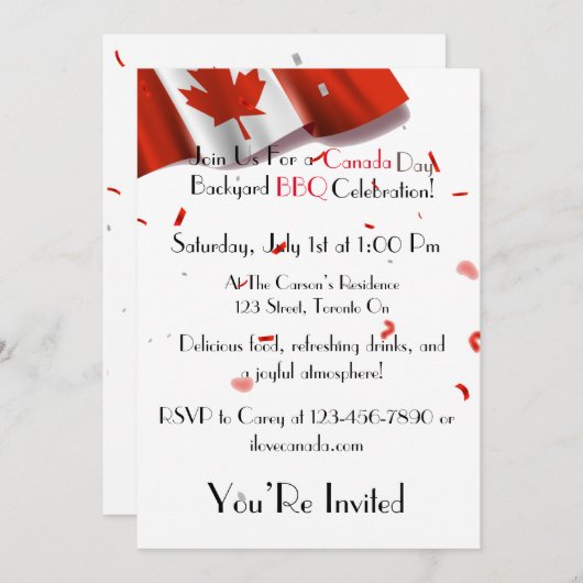Einladung zum kanadischen Tag GRILLEN (Vorne/Hinten)