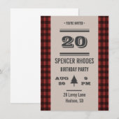 Einladung zum karierten Geburtstag (Vorne/Hinten)