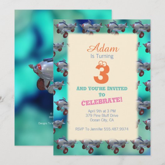 Einladung zum Kind zum Geburtstag (Vorne/Hinten)