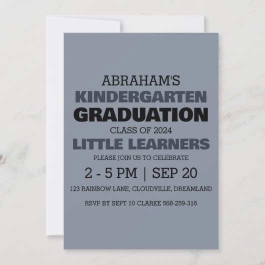 Einladung zum Kindergarten Abschluss (Rückseite)