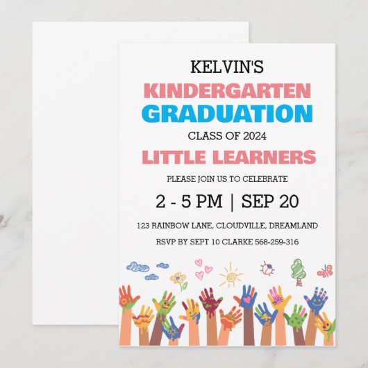 Einladung zum Kindergarten Abschluss (Vorne/Hinten)