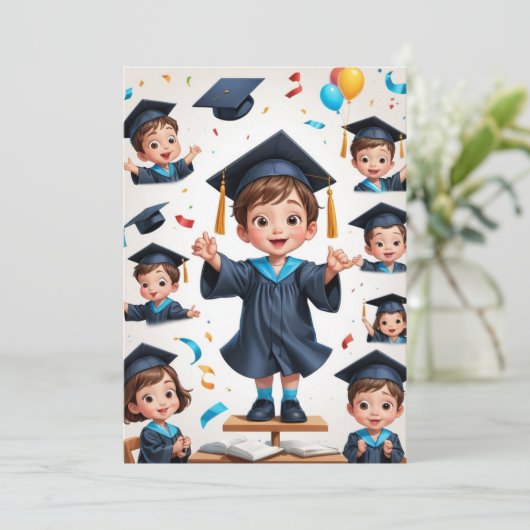 Einladung zum Kindergarten Abschluss (Stehend Vorderseite)