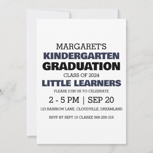 Einladung zum Kindergarten Abschluss (Rückseite)