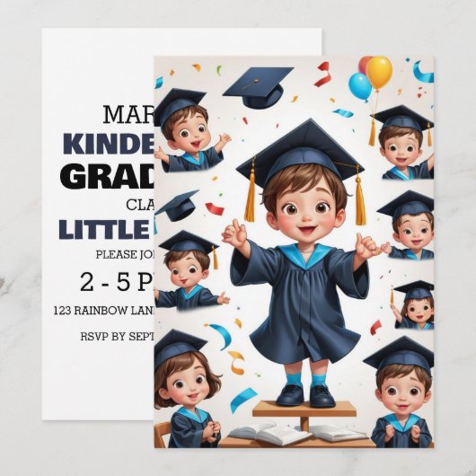 Einladung zum Kindergarten Abschluss (Vorne/Hinten)