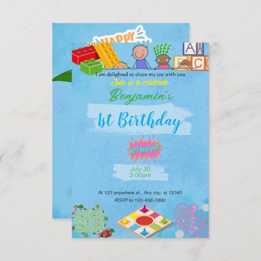 Einladung zum Kindergeburt (Vorne/Hinten)