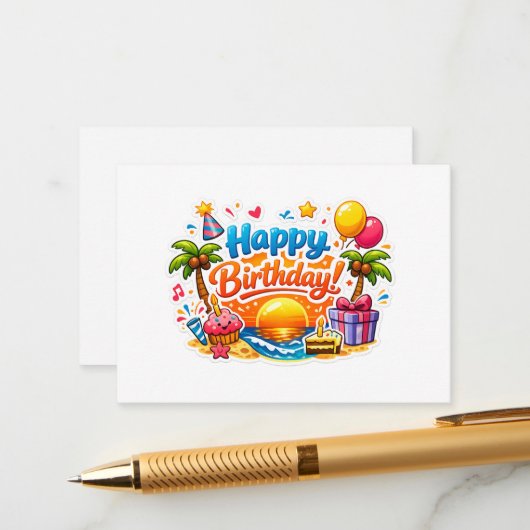 Einladung zum Kindergeburtstag (Vorderseite/Rückseite Beispiel)