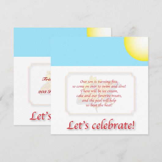 Einladung zum Kindergeburtstag (Vorne/Hinten)