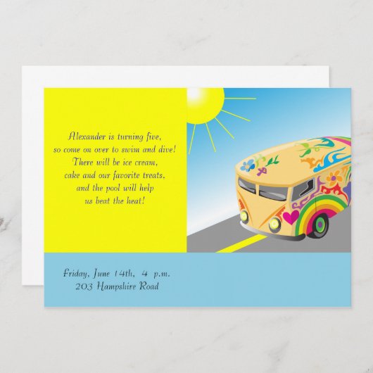 Einladung zum Kindergeburtstag (Vorne/Hinten)